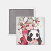 Fruit Fuzz Square Magnet (Vorderseite/Rückseite)