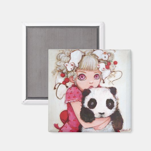 Fruit Fuzz Square Magnet (Vorderseite/Rückseite)