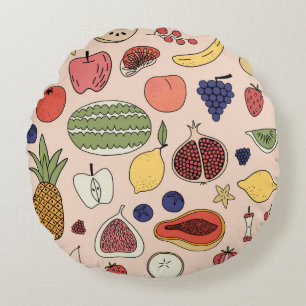 Fruit hand drawn pattern rundes kissen
