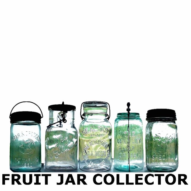 Fruit Jar Collector Mason Jars Desk Display Shelf Freistehende Fotoskulptur (Vorne)