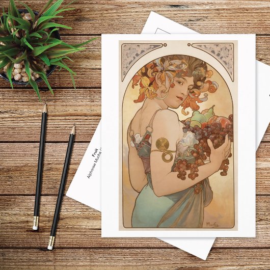 Fruit Lithograph Alphonse Mucha Postkarte
