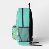 Fruit Memphis Aqua Muster Bedruckter Rucksack (Rechts)