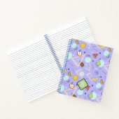 Fruit Memphis Lila Pattern School Notebook Notizblock (Innenseite)