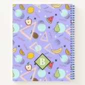 Fruit Memphis Lila Pattern School Notebook Notizblock (Rückseite)