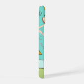 Fruit Memphis Pattern Aqua iPhone 15 Hülle (Rechte Seite)