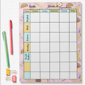 Fruit Memphis Pink Homework Assignment Notizblock
