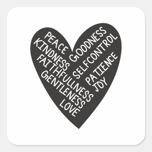 Fruit of spirit quadratischer aufkleber (Vorderseite)