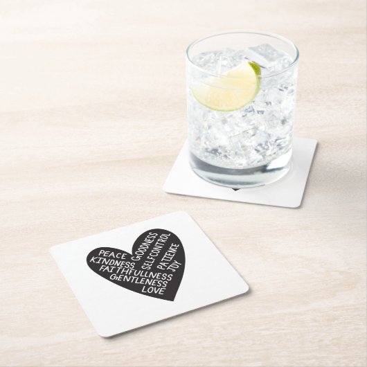 Fruit of spirit rechteckiger pappuntersetzer (Vor Ort)