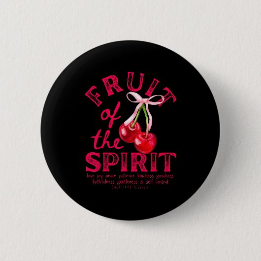 Fruit Of The Spirit Christian Coquette Pink Bow Ch Button (Vorderseite)