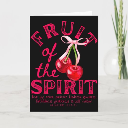 Fruit Of The Spirit Christian Coquette Pink Bow Ch Karte (Vorderseite)