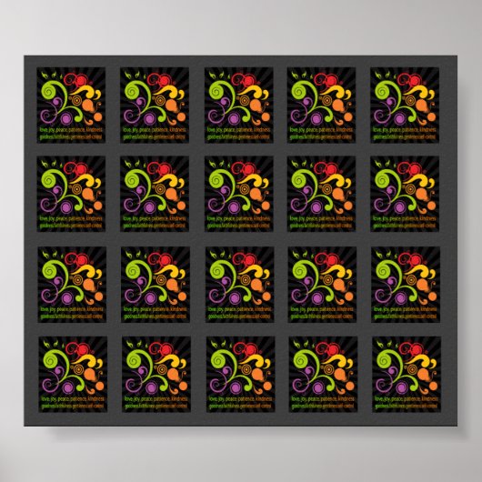 Fruit of the Spirit Decoupage Collage Tile Poster (Vorne)