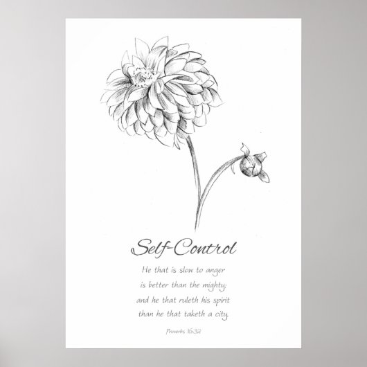 Fruit of the Spirit Proverbs 16:32 Scripture  Poster (Vorne)