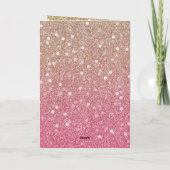 Fruit Punch Pink Gold Glitter Bokeh Christmas Karte (Rückseite)