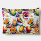 Fruit Punch Watercolor Pattern Personalized Zubehörtasche (Rückseite)