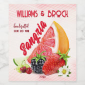 Fruit Sangria Wedding Weinetikett (Einzelnes Label)