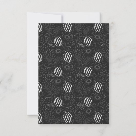 Fruit seamless pattern black and white Tropical Karte (Vorderseite)