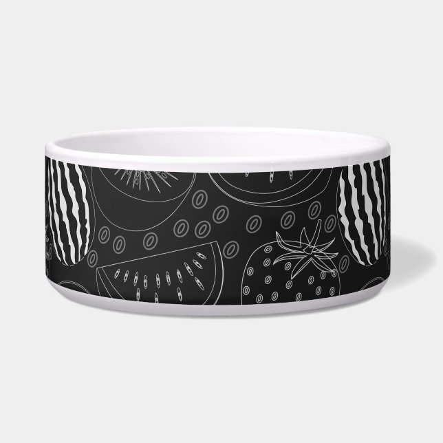 Fruit seamless pattern black and white Tropical Napf (Vorderseite)