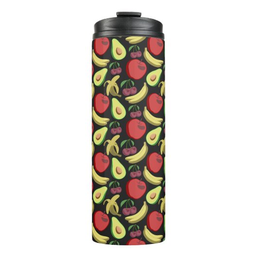 Fruit seamless pattern | colorful tropical fruit thermosbecher (Vorderseite)