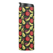 Fruit seamless pattern | colorful tropical fruit thermosbecher (Nach rechts gedreht)