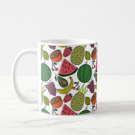 Fruit seamless pattern | Fruit surface pattern 15 Kaffeetasse (Links)