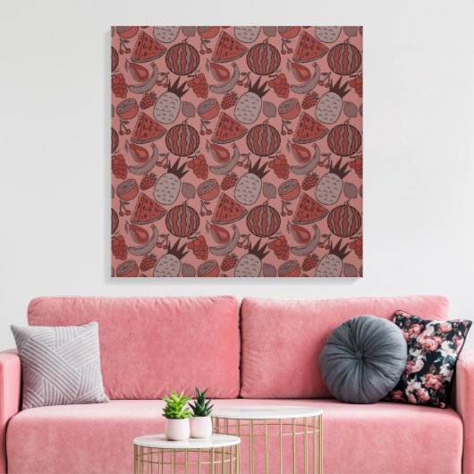 Fruit seamless pattern | Fruit surface pattern 16 Leinwanddruck (Insitu (Wohnzimmer))