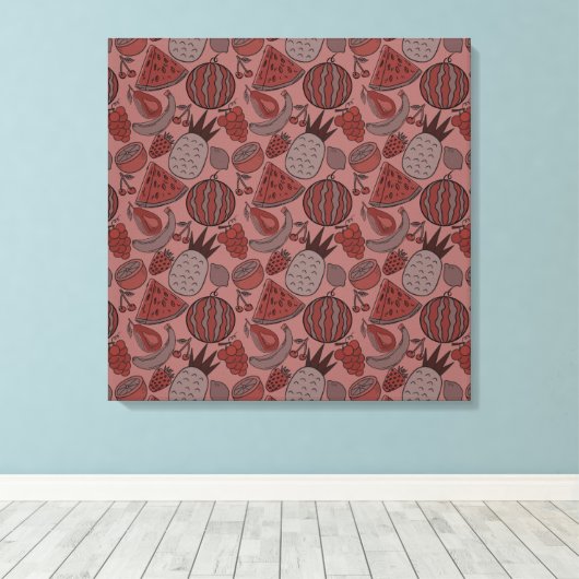 Fruit seamless pattern | Fruit surface pattern 16 Leinwanddruck (Insitu (Holzboden))