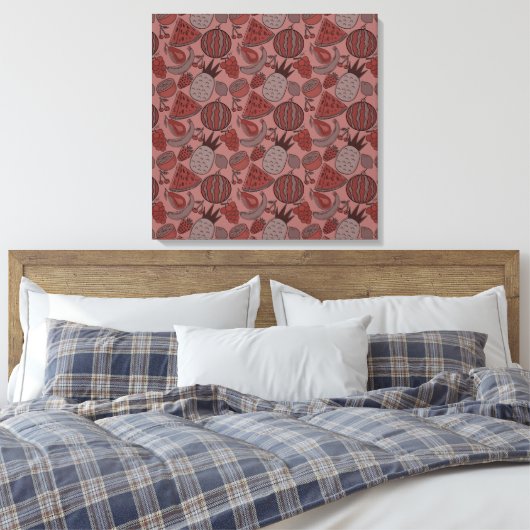 Fruit seamless pattern | Fruit surface pattern 16 Leinwanddruck (Insitu (Schlafzimmer))