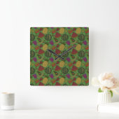 Fruit seamless pattern | Fruit surface pattern 19 Quadratische Wanduhr (Zuhause)