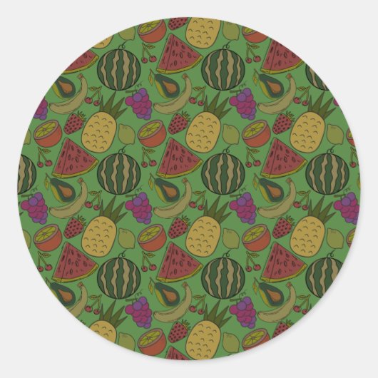 Fruit seamless pattern | Fruit surface pattern 19 Runder Aufkleber (Vorderseite)