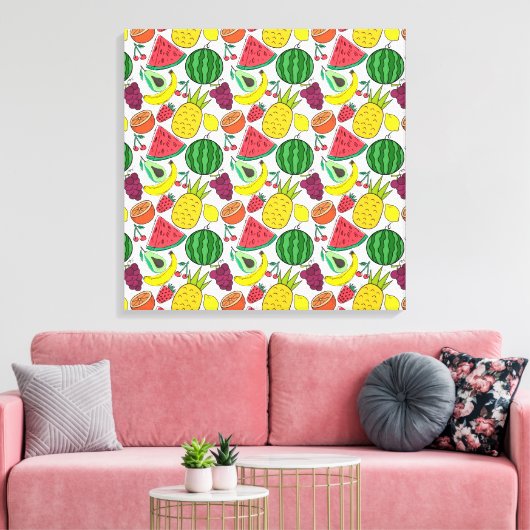 Fruit seamless pattern | Fruit surface pattern 22 Leinwanddruck (Insitu (Wohnzimmer))