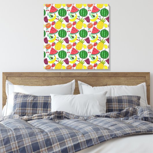 Fruit seamless pattern | Fruit surface pattern 22 Leinwanddruck (Insitu (Schlafzimmer))