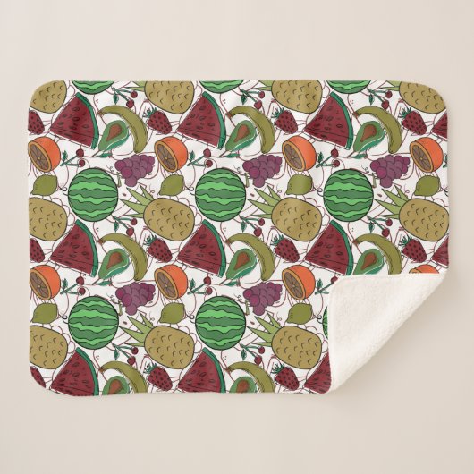 Fruit seamless pattern | Fruit surface pattern 25 Sherpadecke (Vorderseite (Horizontal))