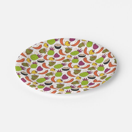Fruit seamless pattern | Fruit surface pattern 34 Pappteller (Schrägansicht)