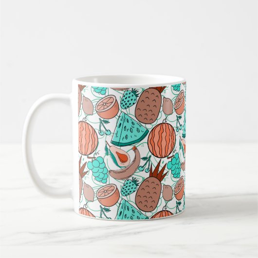 Fruit seamless pattern | Fruit surface pattern 39 Kaffeetasse (Links)