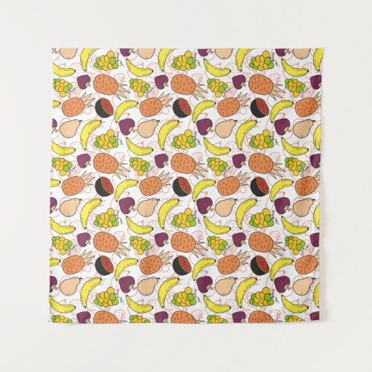 Fruit seamless pattern | Fruit surface pattern 50 Wandteppich (Vorderseite (Horizontal))