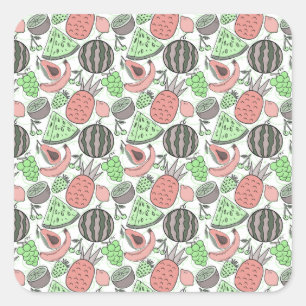 Fruit seamless pattern Fruit surface pattern 53 Quadratischer Aufkleber