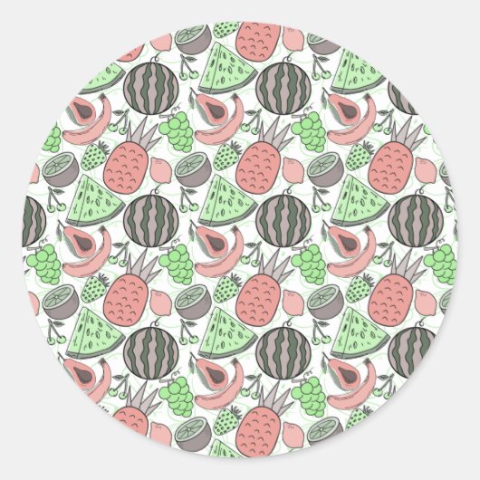 Fruit seamless pattern | Fruit surface pattern 53 Runder Aufkleber (Vorderseite)