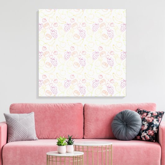 Fruit seamless pattern | Fruit surface pattern 58 Leinwanddruck (Insitu (Wohnzimmer))