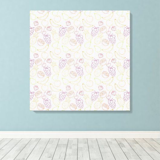 Fruit seamless pattern | Fruit surface pattern 58 Leinwanddruck (Insitu (Holzboden))
