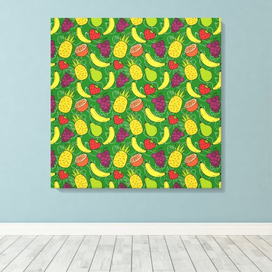 Fruit seamless pattern | Fruit surface pattern 7 Leinwanddruck (Insitu (Holzboden))