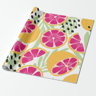 Fruit seamless pattern, grapefruit with tropical l geschenkpapier