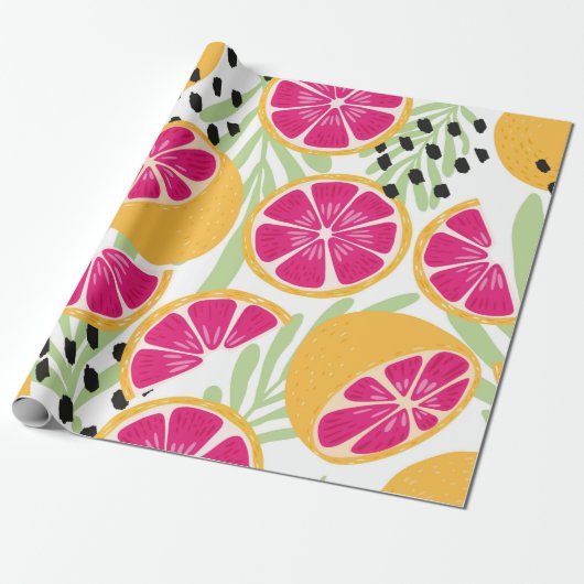 Fruit seamless pattern, grapefruit with tropical l geschenkpapier (Ungerollt)