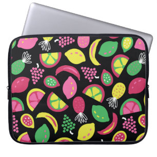 Fruit seamless vintage pattern black green yellow  laptopschutzhülle