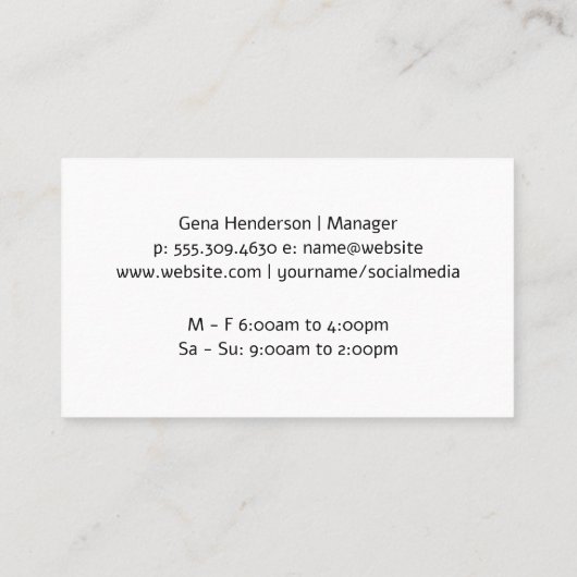 Fruit Smoothies | Restaurant Visitenkarte (Rückseite)