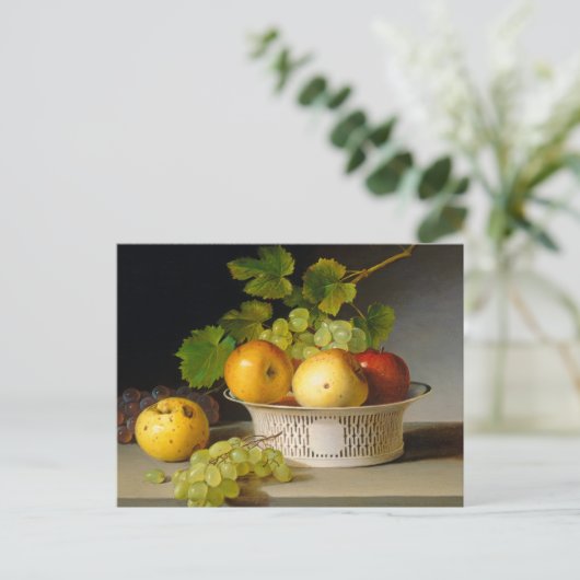 Fruit Still Life with Chinese Export Basket Postkarte (Stehend Vorderseite)