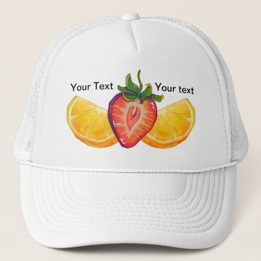Fruit, Strawberry, orange Truckerkappe (Vorderseite)