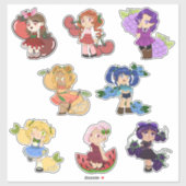 Fruit Theme Chibi Anime Stickers Aufkleber (Blatt)