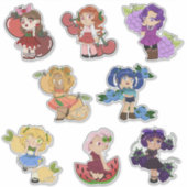 Fruit Theme Chibi Anime Stickers Aufkleber (Vorderseite)