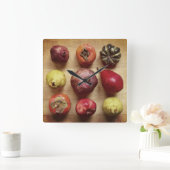 Fruit Tic-tac-toe Quadratische Wanduhr (Zuhause)