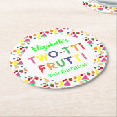 Fruit Two-tti Frutti 2. Geburtstag Runder Pappuntersetzer (Angewinkelt)